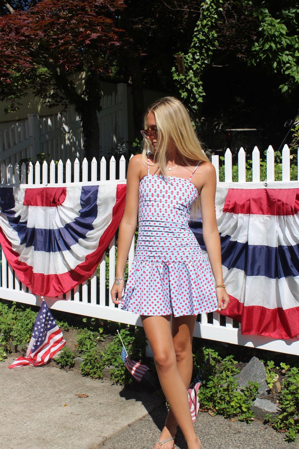 Polka Dot Pleat Dress