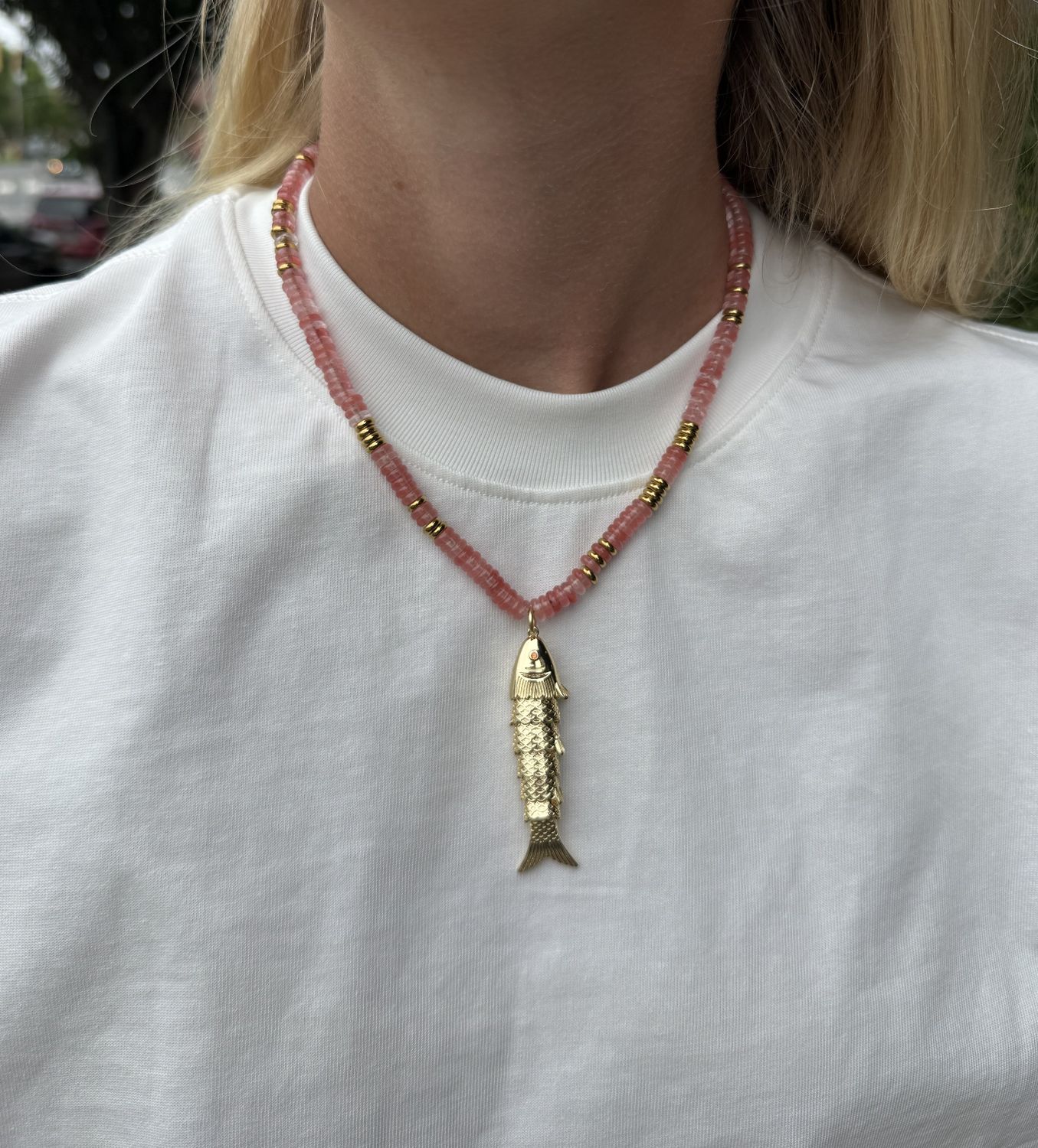Pink Fish Necklace