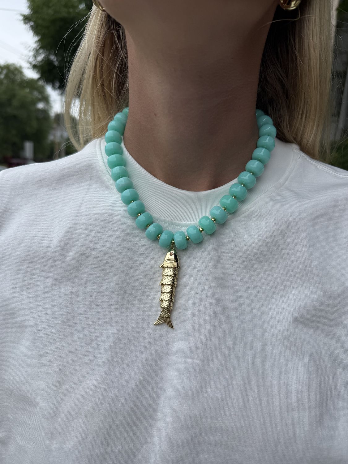 Aqua Fish Necklace