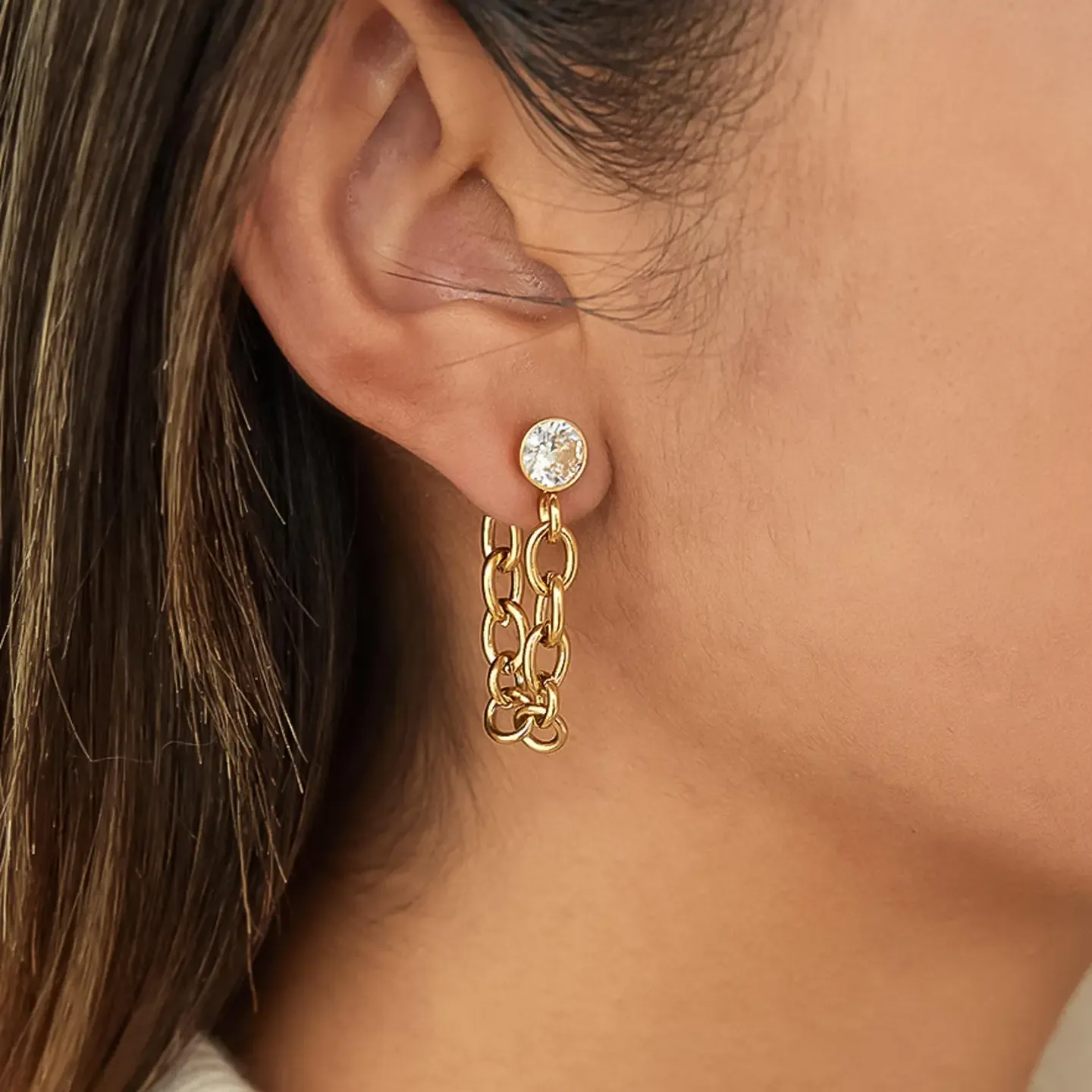 Chain Diamond Earring