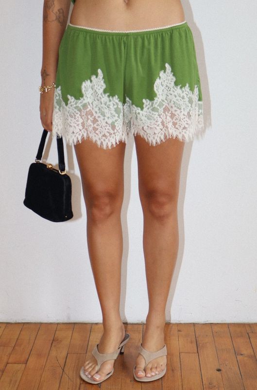 Olive Lace Shorts