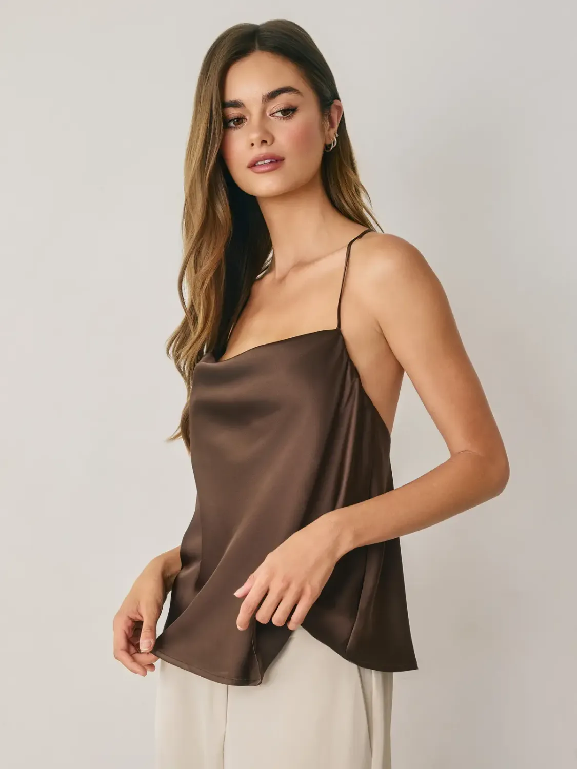 The Gia Top, Colour: Brown, Size: Small
