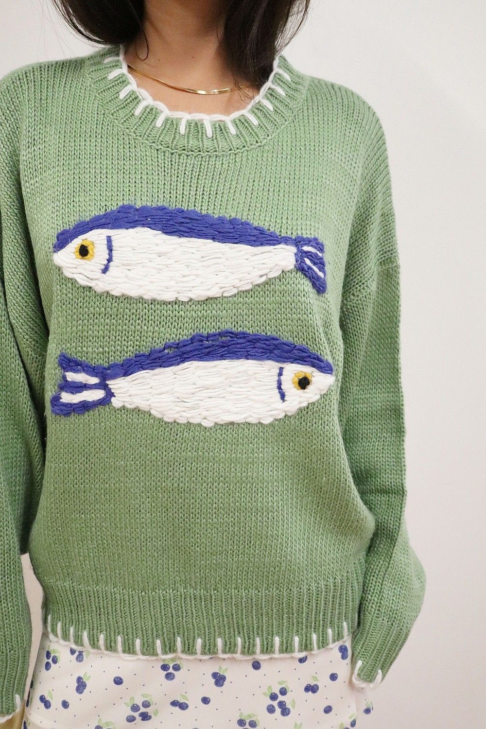 Green Fish Sweater