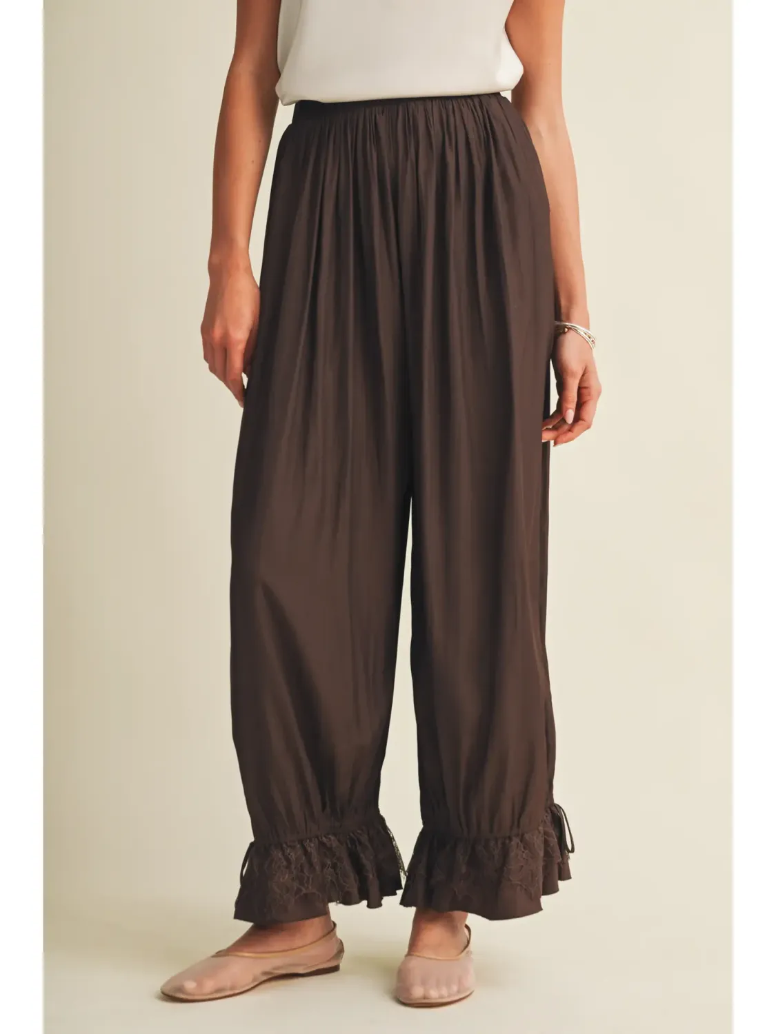 Lace Trim Pants