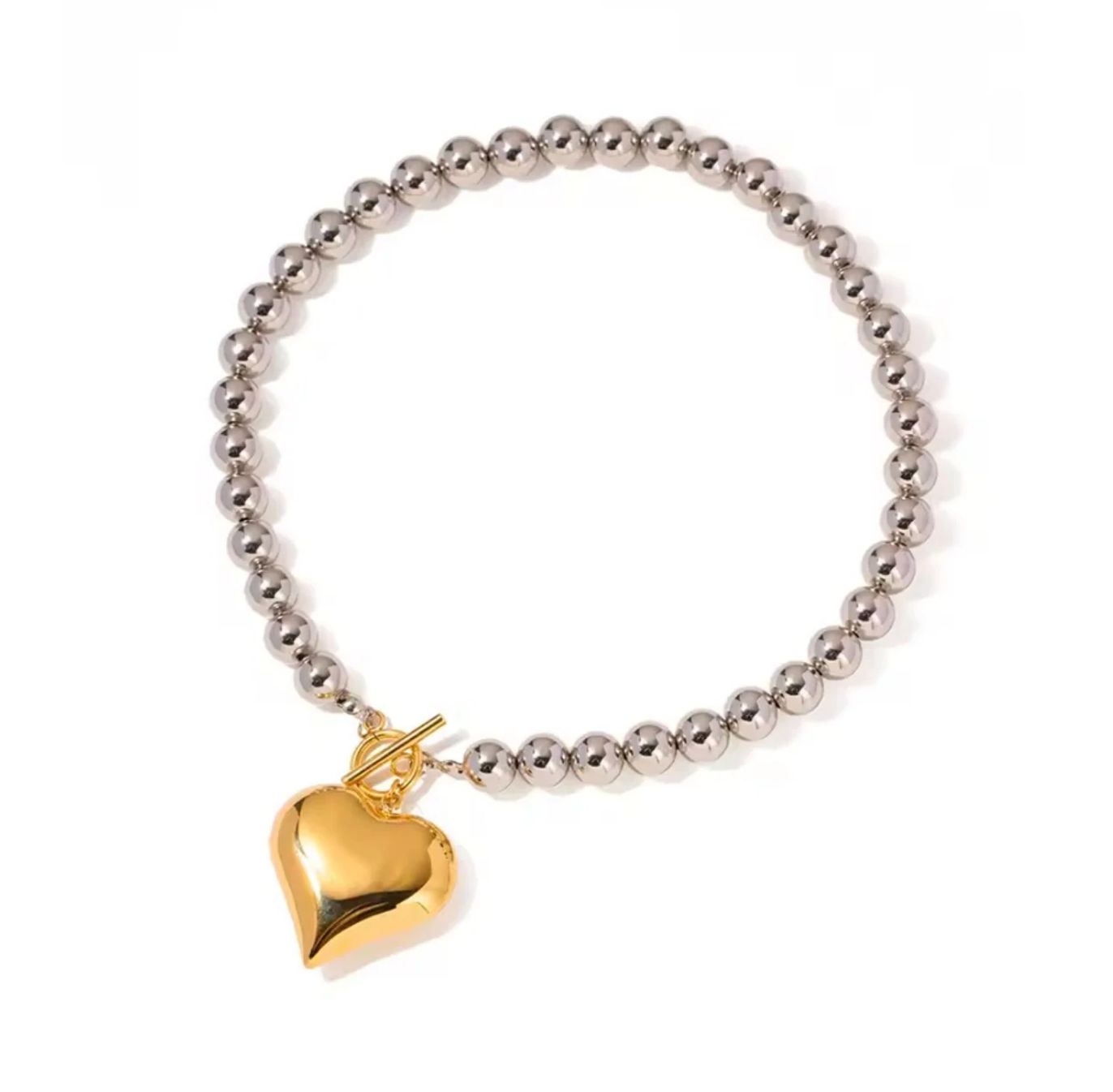 Two Toned Heart Necklace