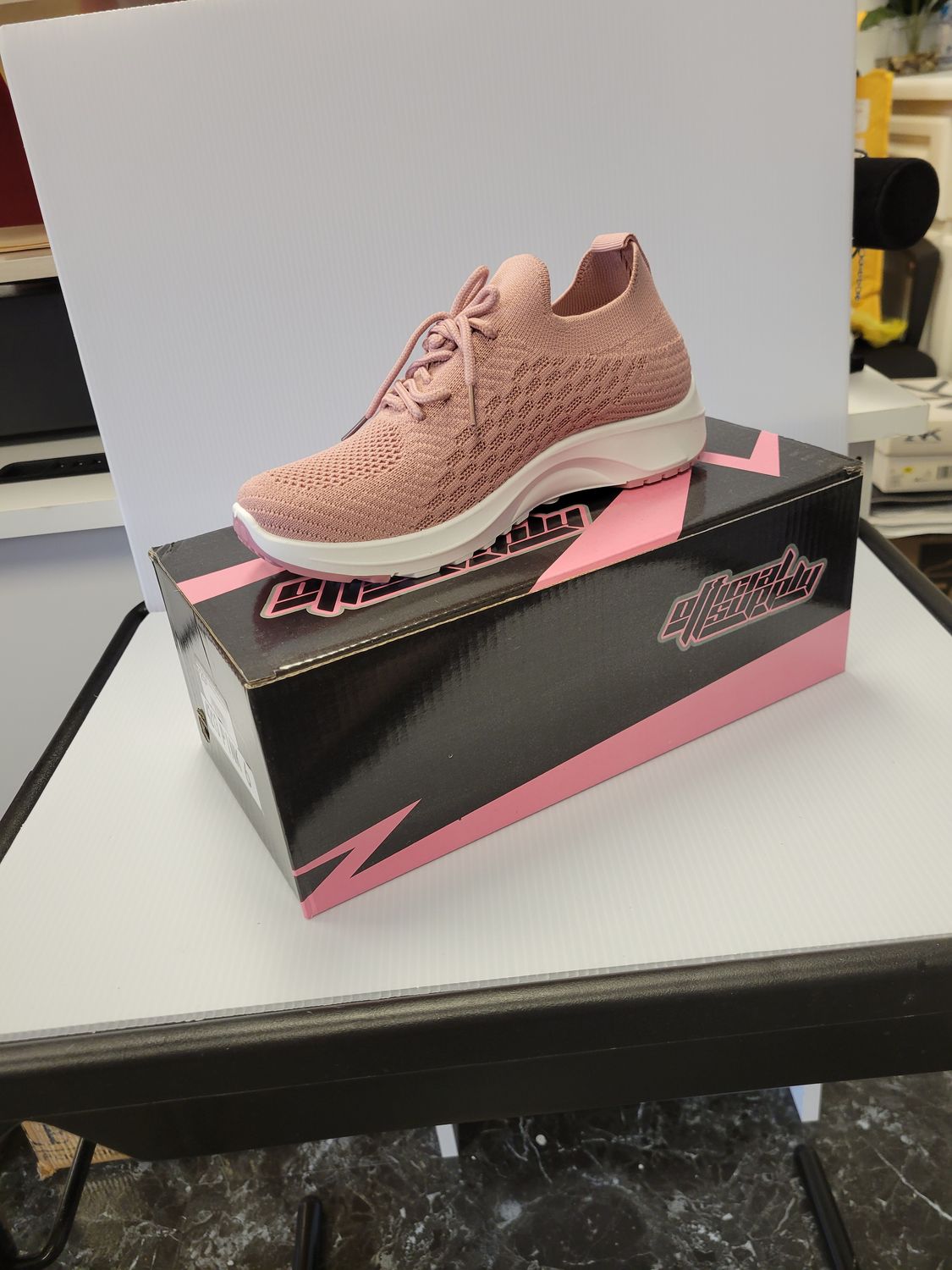 Walking Pink Tennis Shoe (New), Size: 6