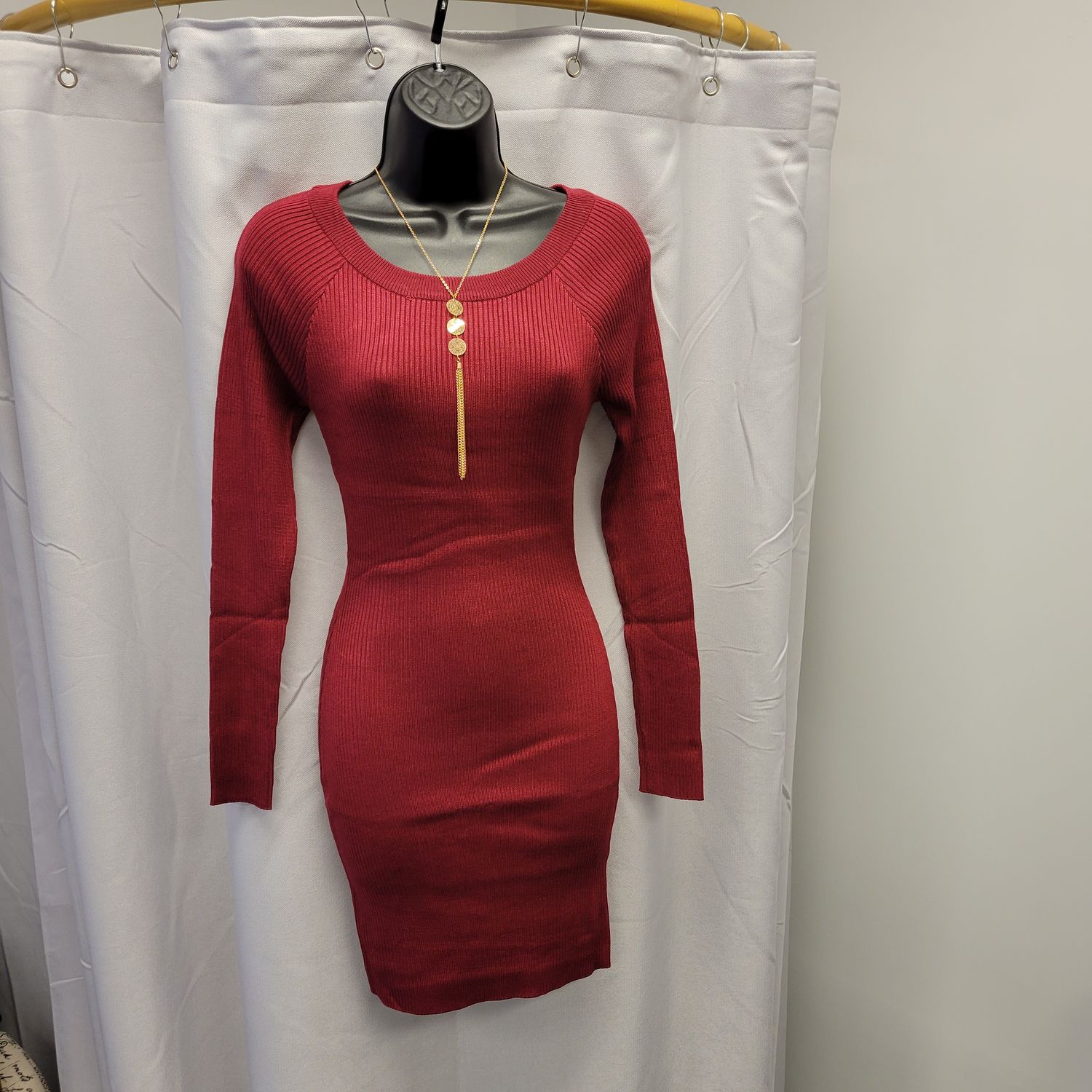 Burgundy Knit Dress (New), Size: XS