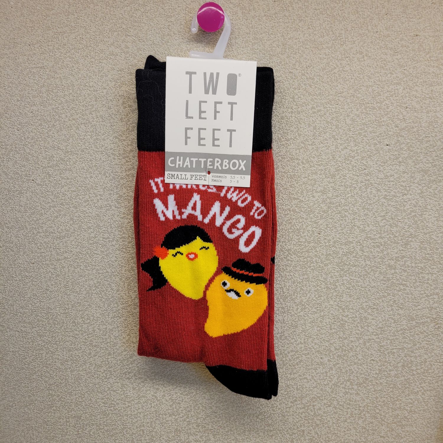 Two Left Feet Chatterbox Socks, Color: 2 to Mango, Size: Small Feet