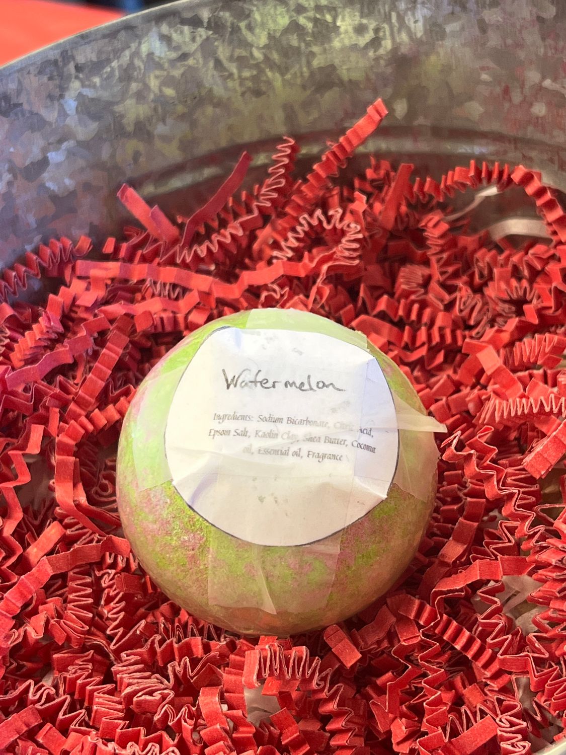 Natural and Organic Bath Bombs (1.8&quot; 2.3oz), Color: Watermelon