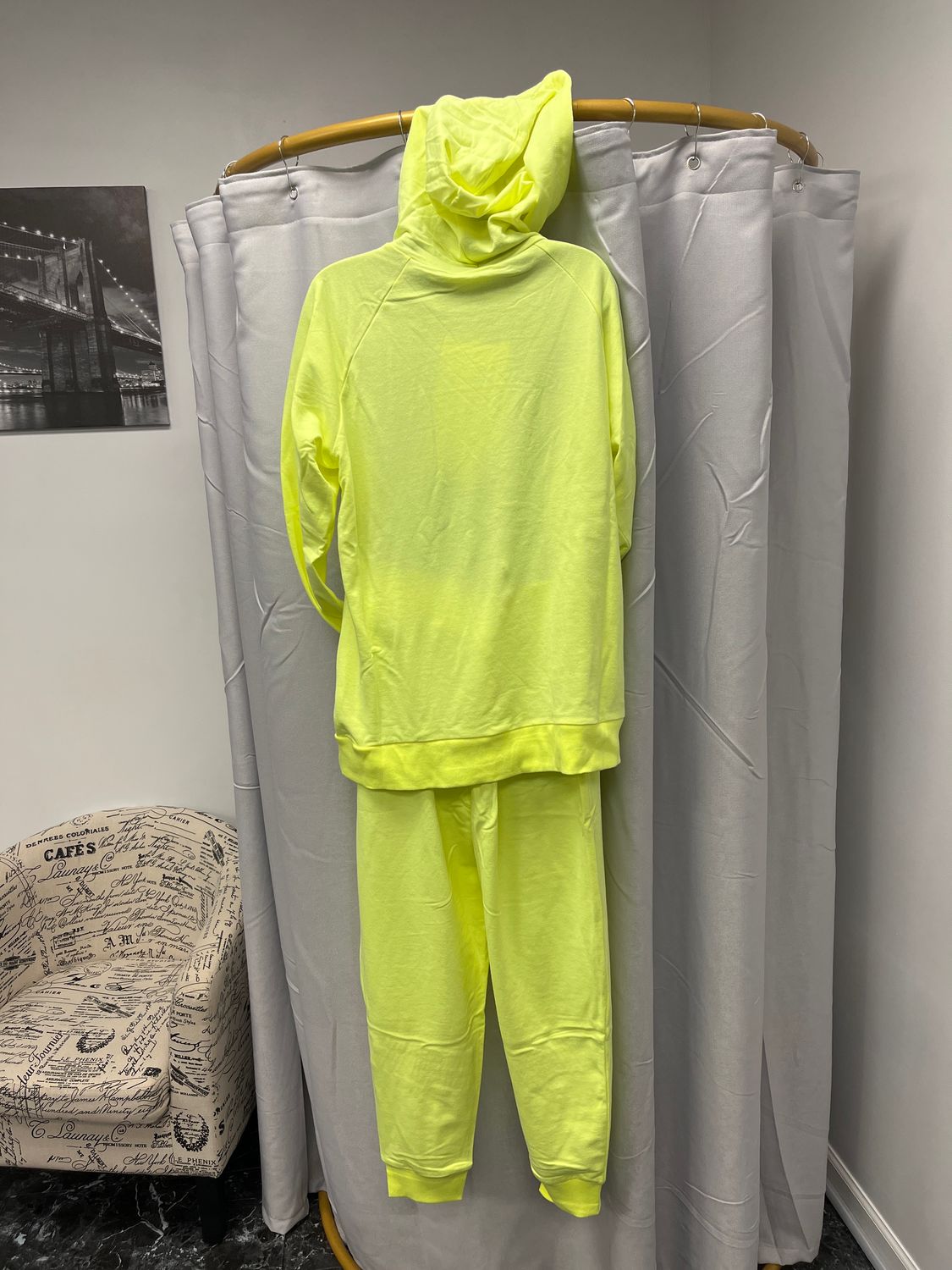 Neon Lime Hoodie &amp; Jogger Set, Size: S