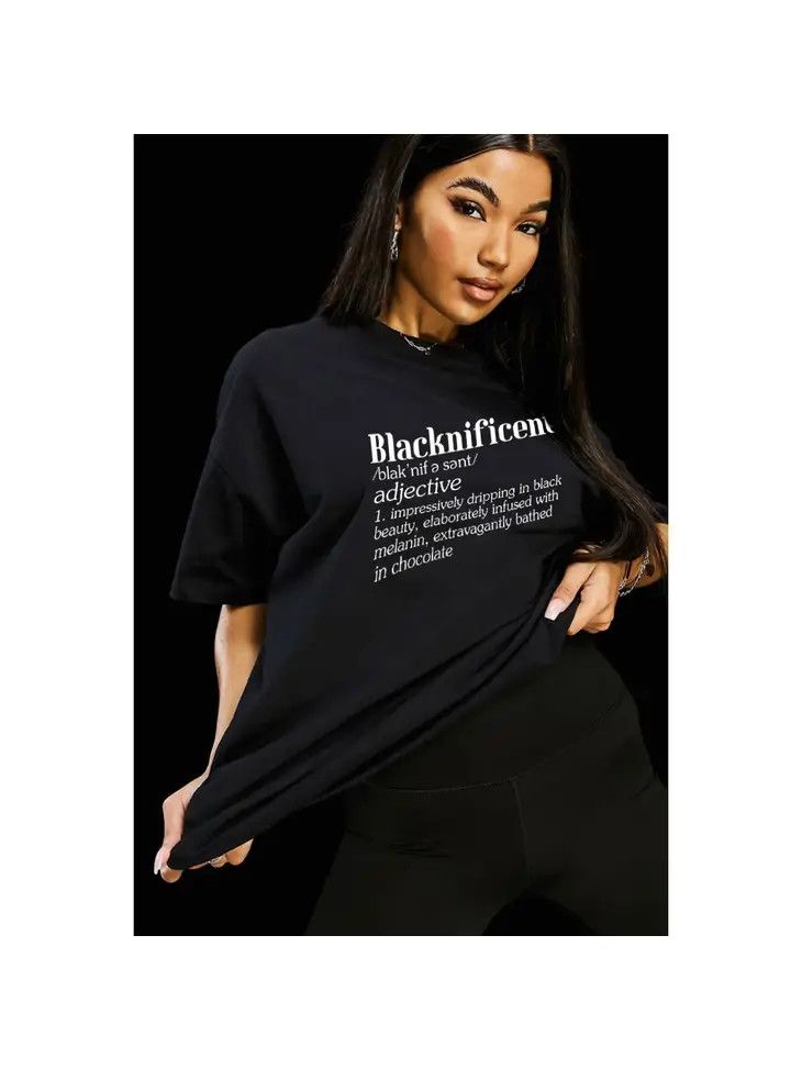 Blacknificent Graphic Women Tee: Black History, Size: S