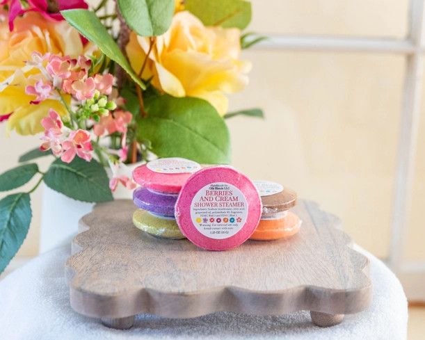 Sunshine Line Shower Steamer Tabs:, Color: Berries and Cream