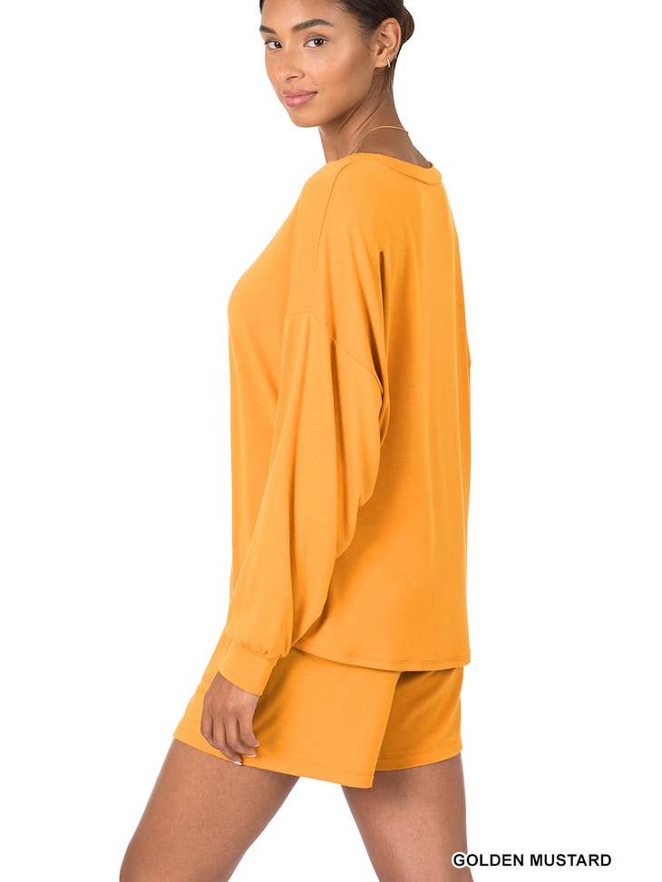 Golden Mustard Top and Shorts Set, Size: S