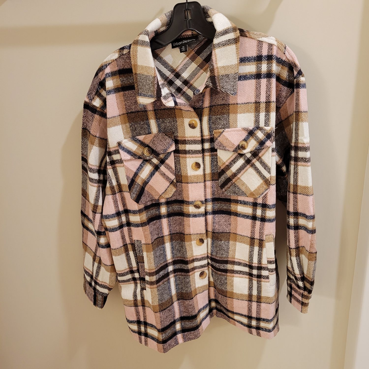 Pink Multi Plaid Shacket NEW!, Size: M