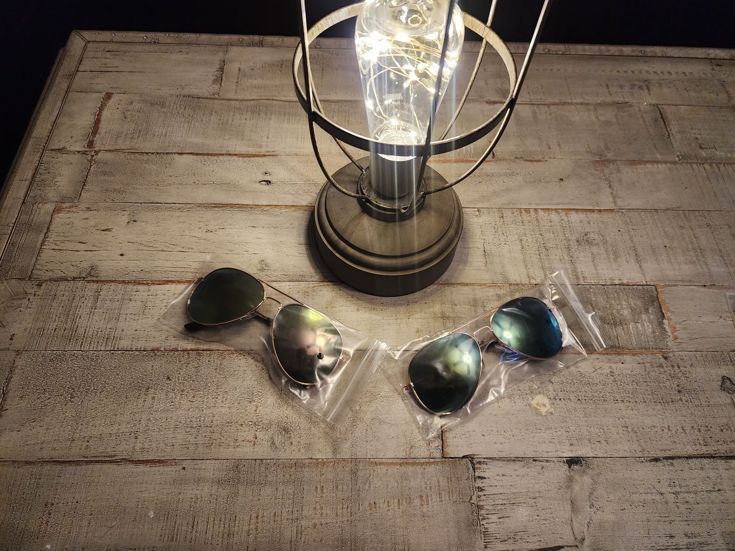 Fashion Aviator Sunglasses , Color: Green/Gold