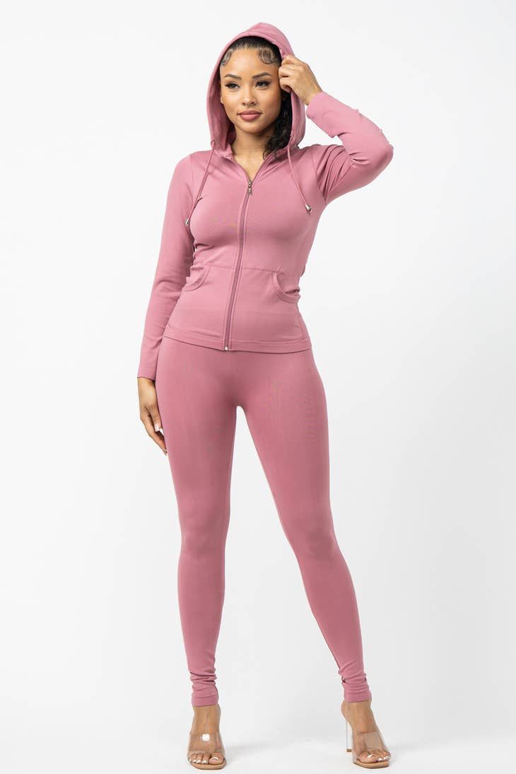Mauve Plus Size Jogger Set, Size: 1XL/2XL