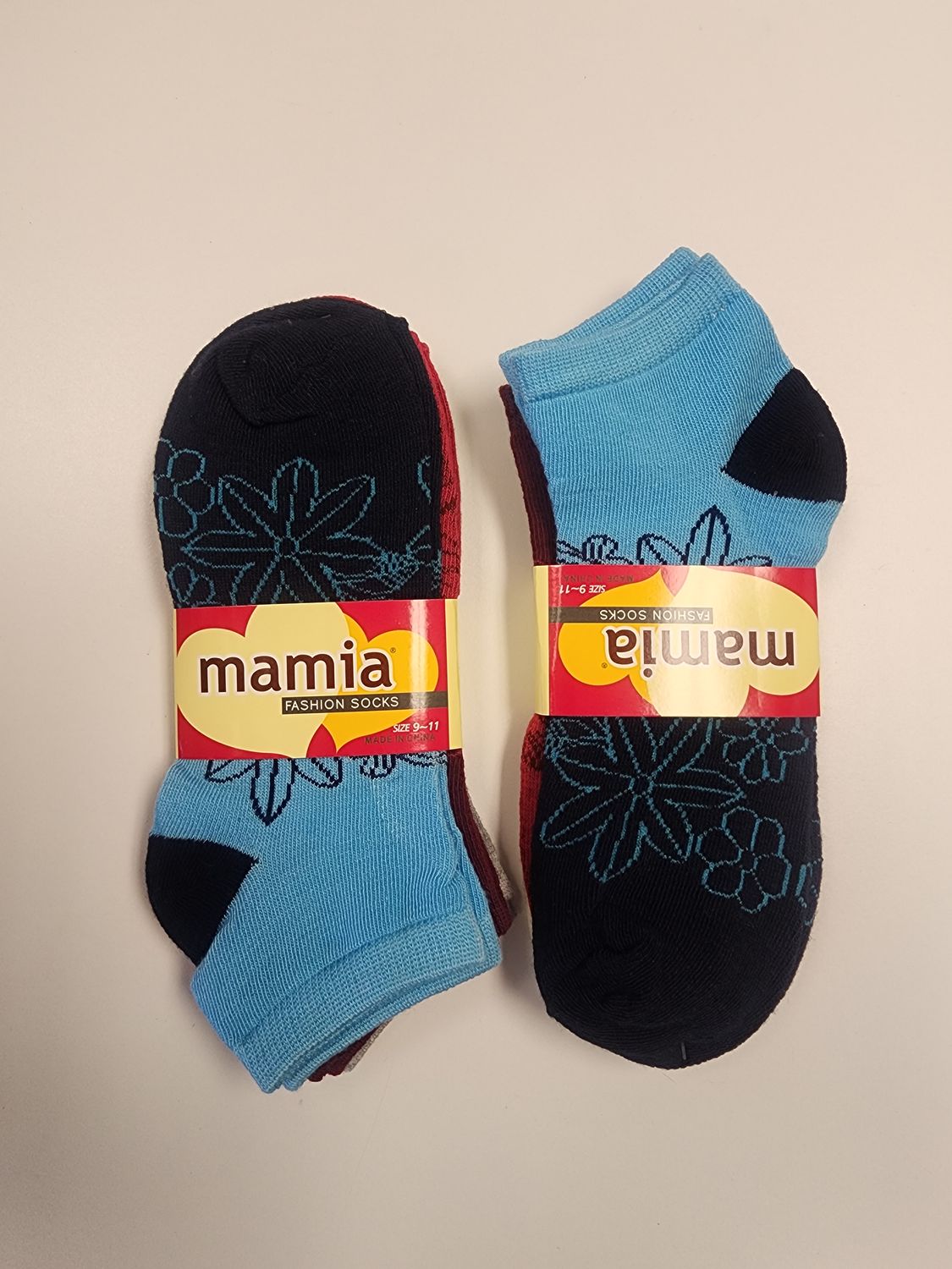 Boho Print Ankle Cut Socks (9-11), Color: Tea/Bur/Gray