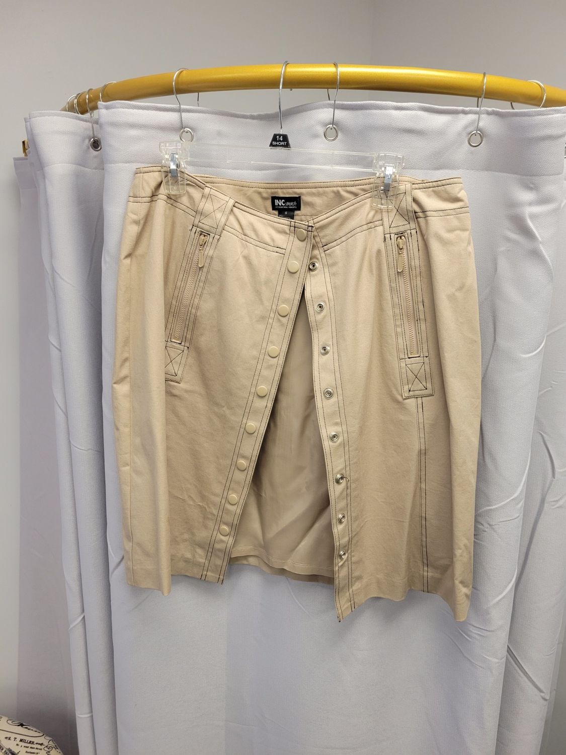 INC Beige (Snap Button) Skirt  NWT(14)