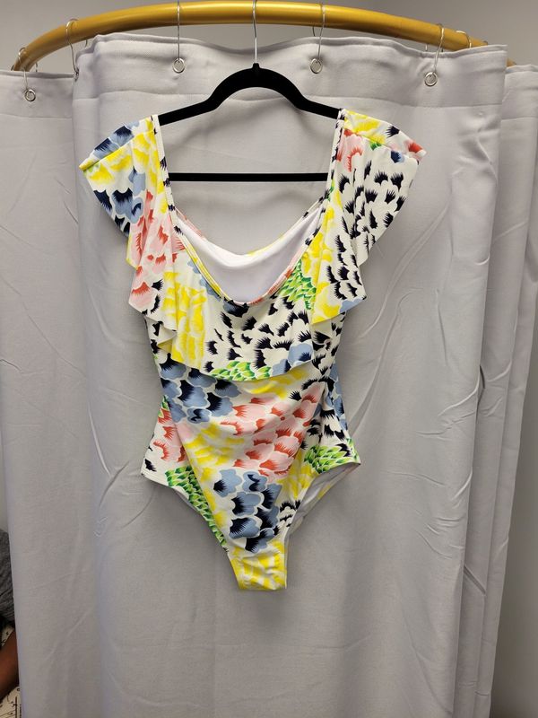 Cupshe multicolored ruffled one piece XL