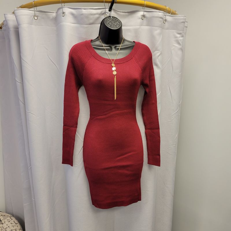 Burgundy Knit Dress (New)