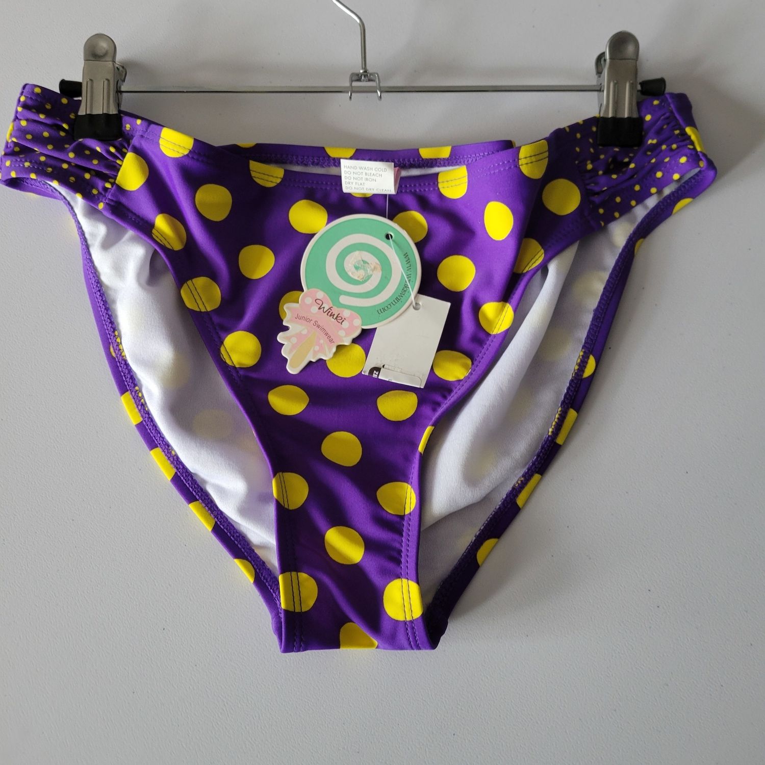 Purple Yellow Polka-dots Bikini bottom (M) NWT
