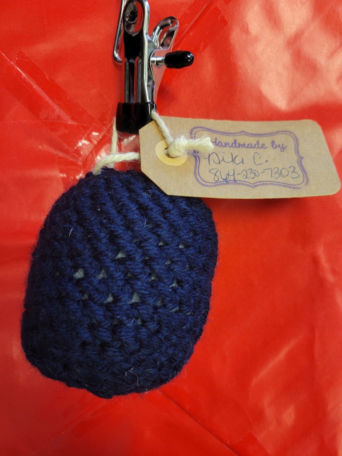 Crochet By Niki (Med Navy ball toy)