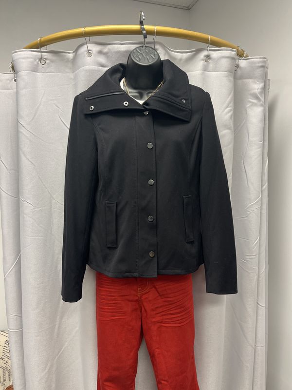 RAFAELLA Black Button Up Jacket (8) Pre-owned