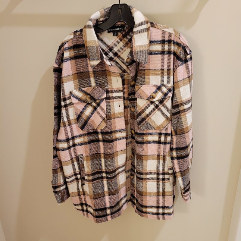 Pink Multi Plaid Shacket NEW!