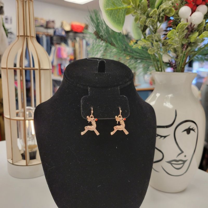 Faux Rose Gold Dangle Earrings