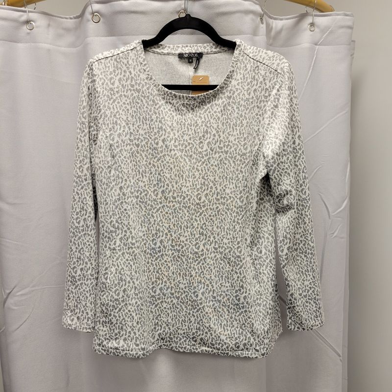 Nic+Zoe Gray Leopard Top (M) Pre-owned