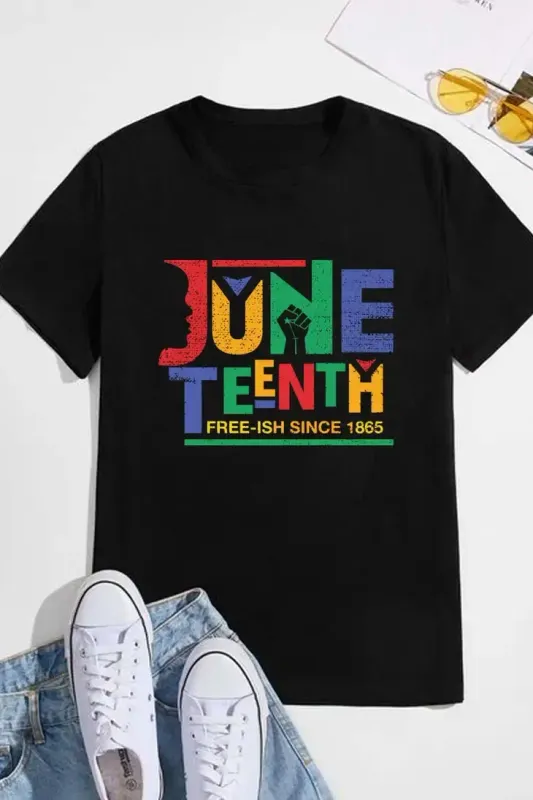 Plus JUNETEENTH Graphic Tee- Black
