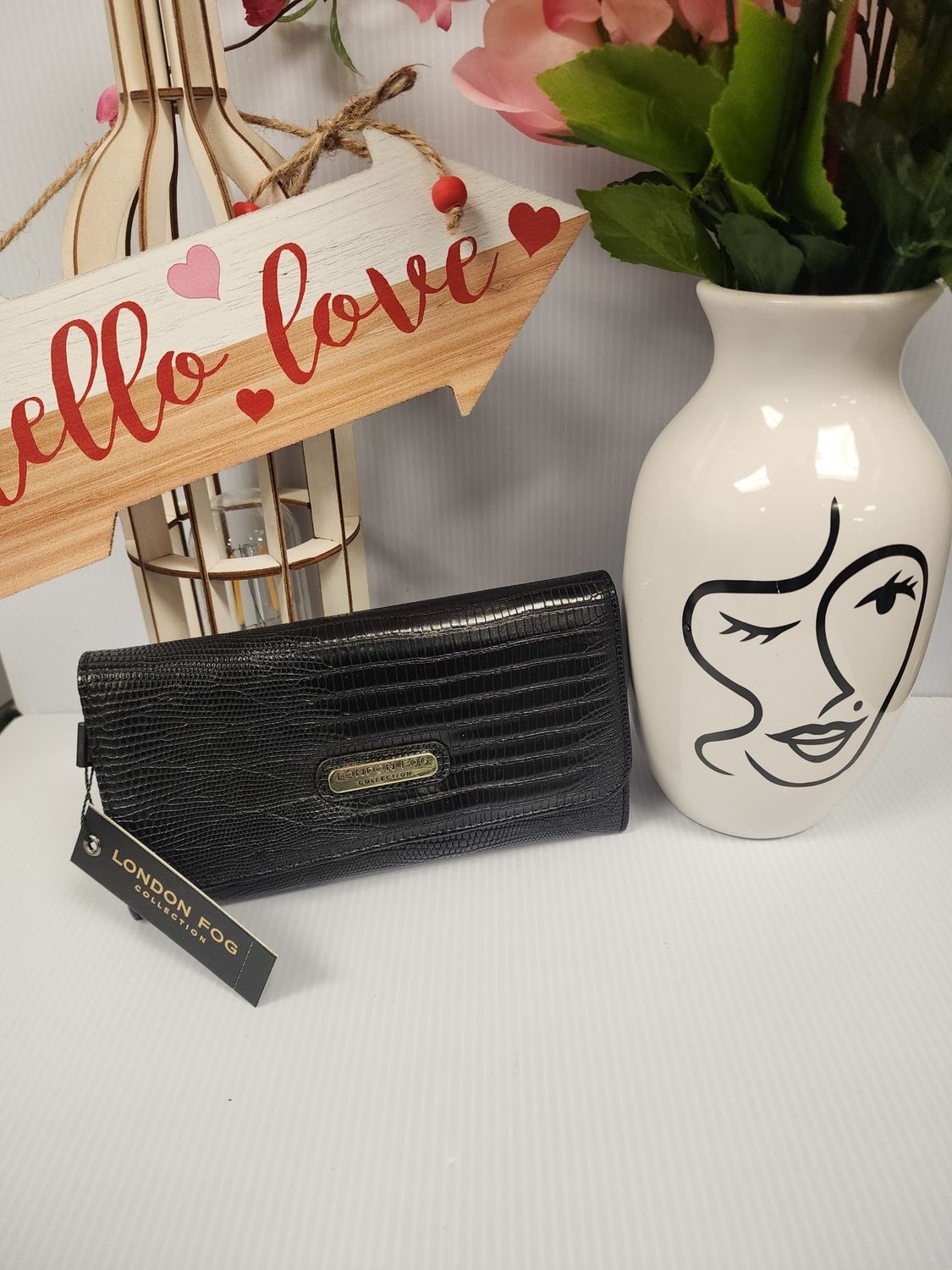 London Fog Lara Lizard Flap Wallet (New!)