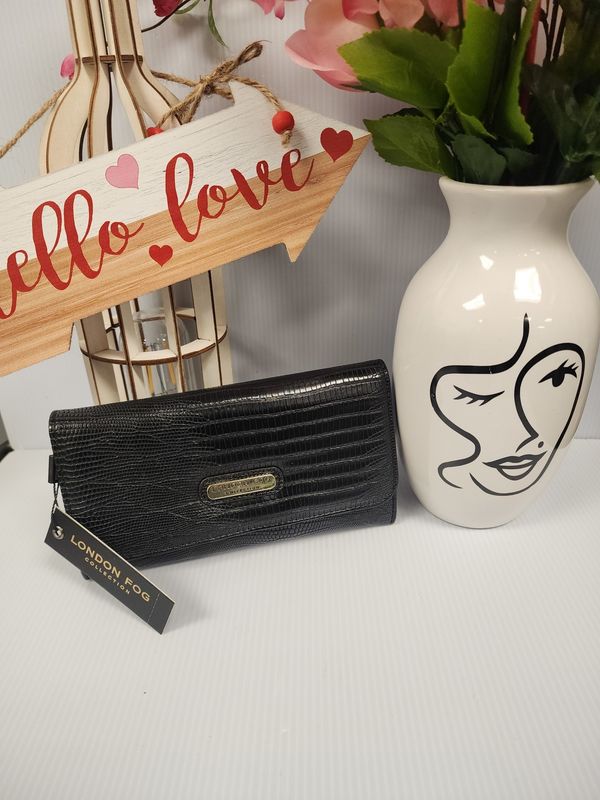 London Fog Lara Lizard Flap Wallet (New!)