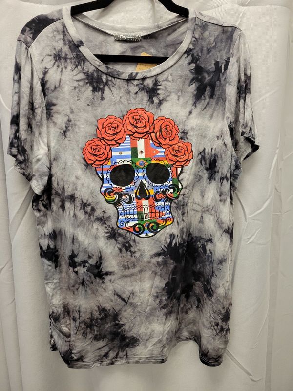 Tie Dye Skull Graphic Tee(3X)New