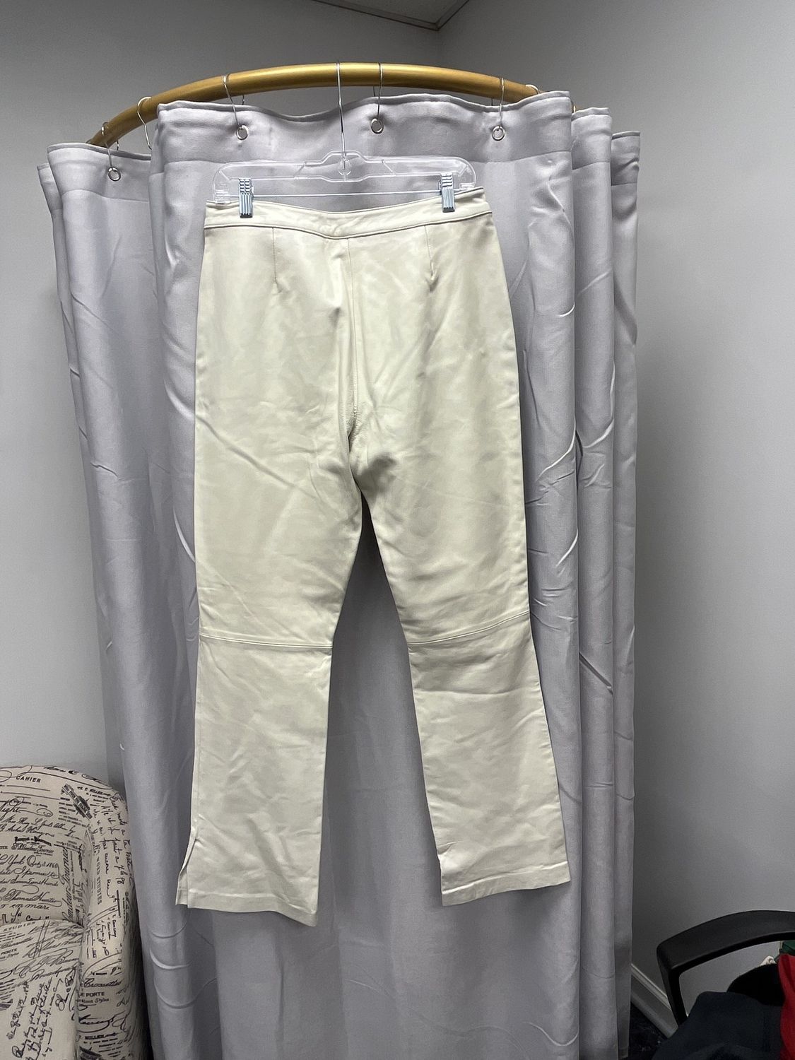 White Genuine Leather Pants (10) Pre-owned