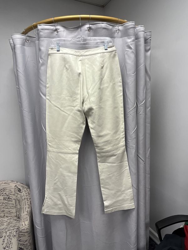 White Genuine Leather Pants (10) Pre-owned
