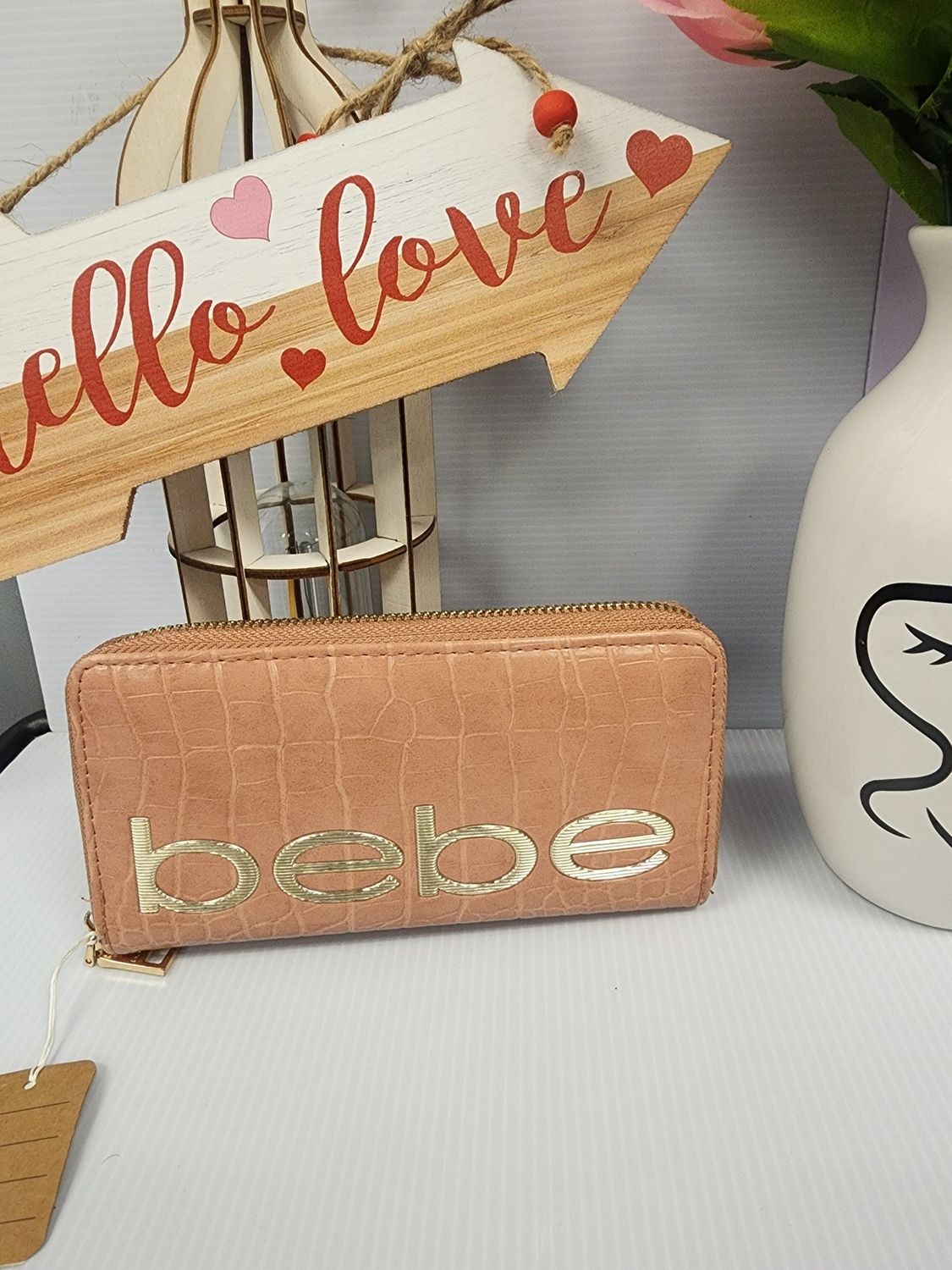 BeBe Evelyn Croco Zip Around Wallet (Pre-owned)
