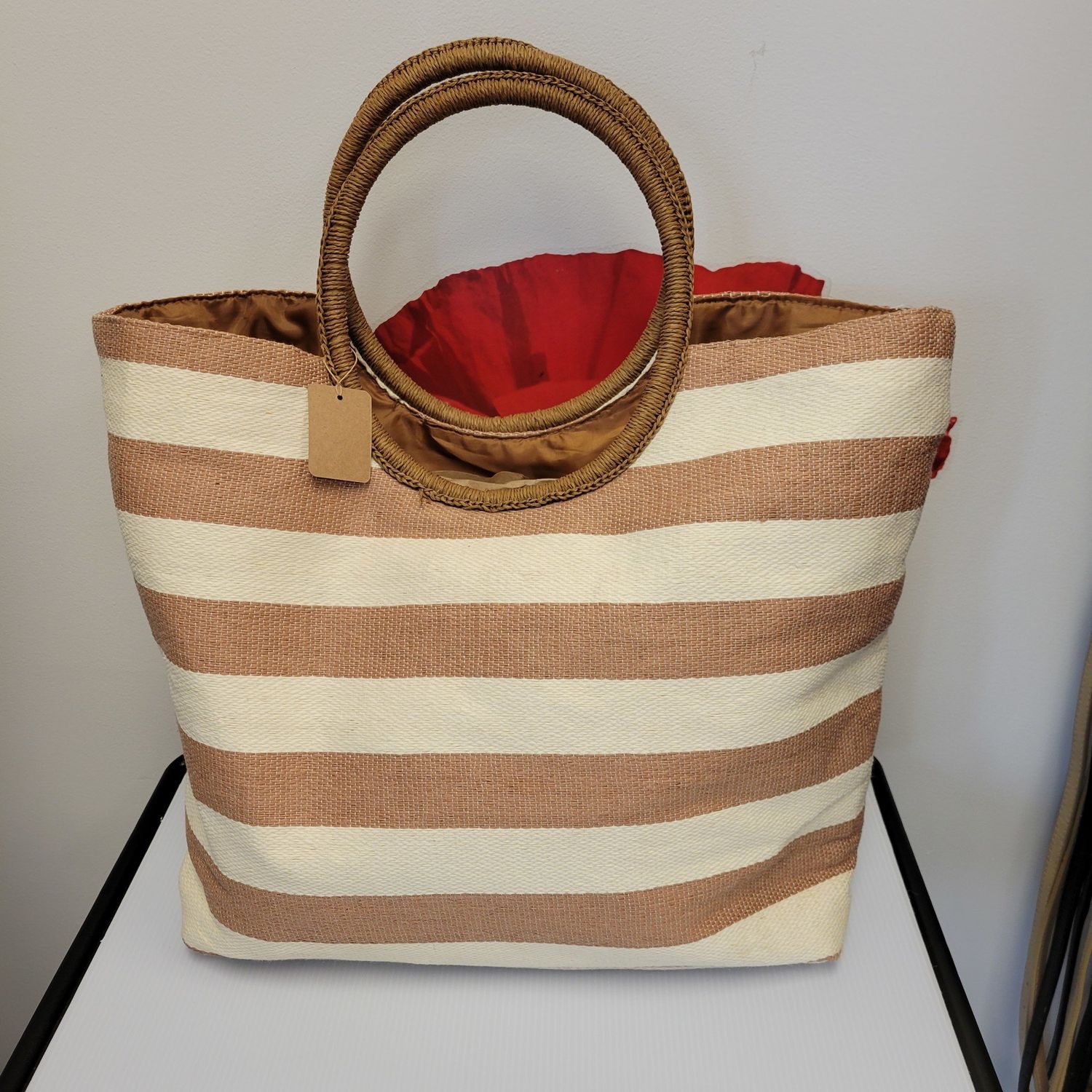Neiman Marcus Straw Woven Tote Purse (Pre-owned)