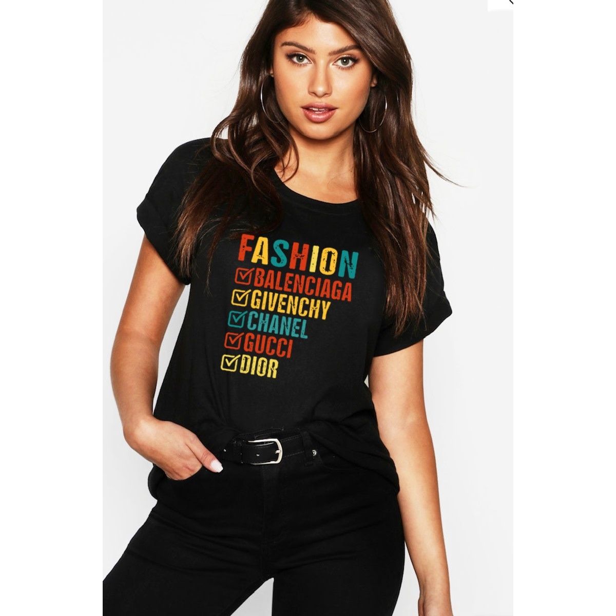 Black &quot;Fashion&quot; Graphic Tee XL (NEW)