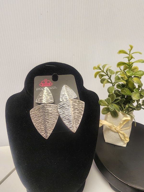 Paparazzi: "Primal Factors" Silver Earrings