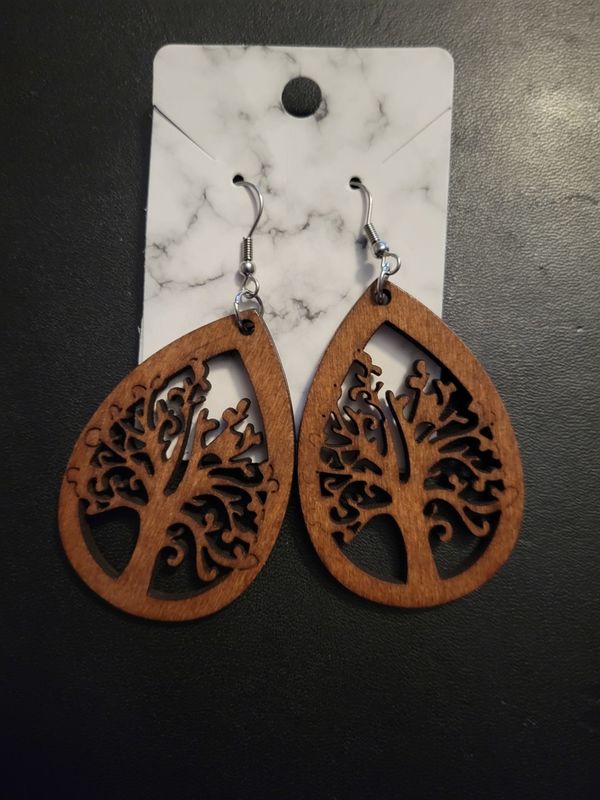 Fashion Wooden Earrings (Tree of Life)