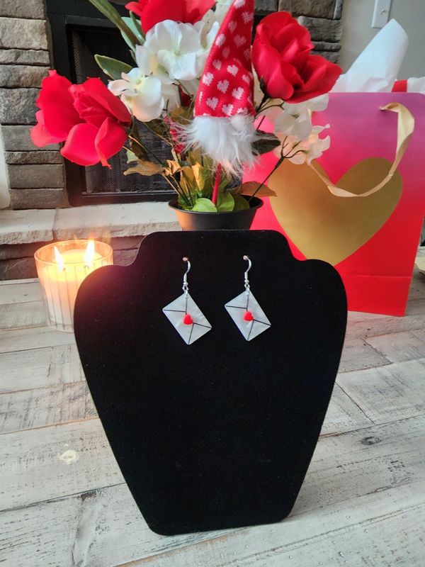 Love Letter Heart Envelope Earrings NEW!