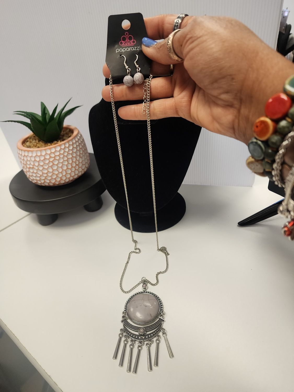 Rural Rustler- Silver Necklace and Earring Set (NWT)