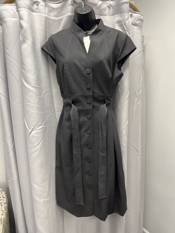 CK Button-down Cap Sleeve Dress with Belt Tie (12) (Like New)