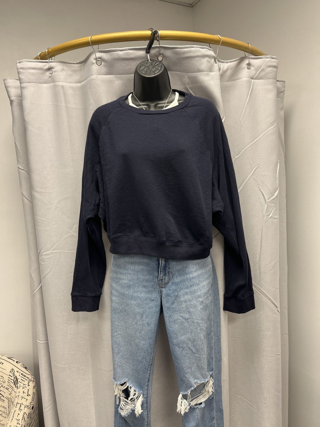 Acne Cropped Crew Neck Sweatshirt (M) Pre-owned