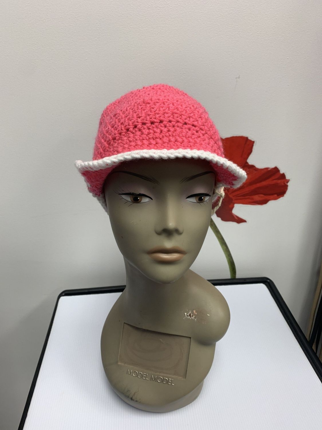 Pink Derby Crochet Cap