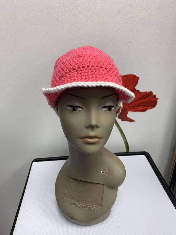 Pink Derby Crochet Cap