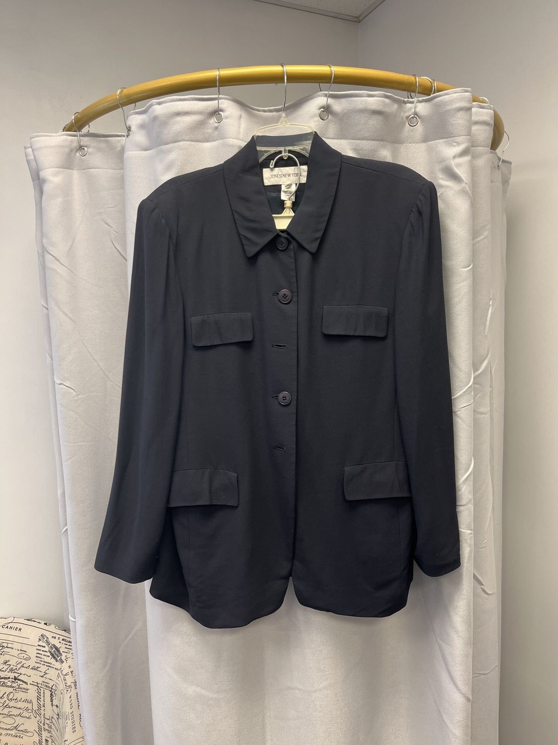 Jones New York Navy Two Piece Jacket and Skirt Suit (14) (Pre-owned)