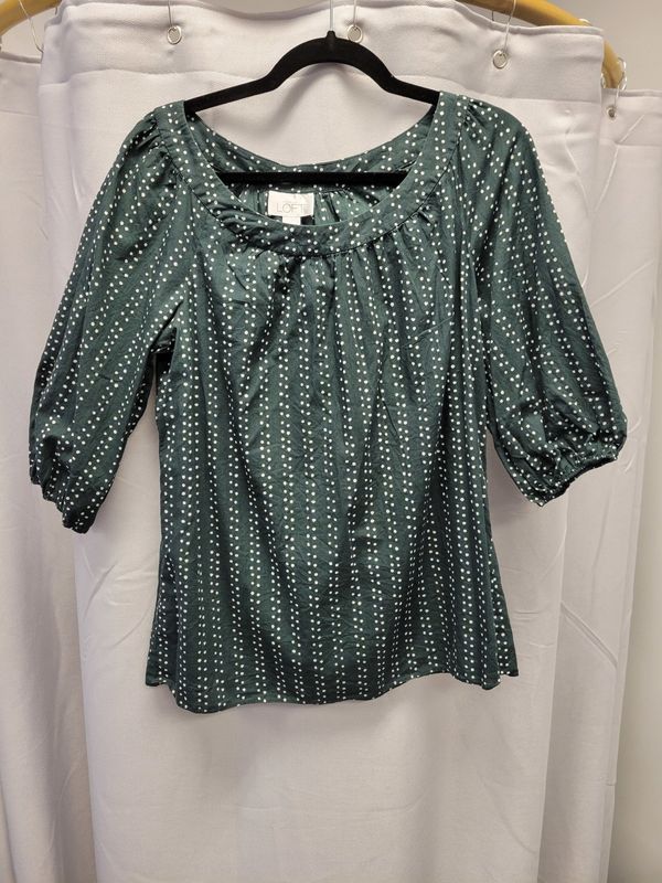 Ann Taylor Green/Wht polka dots (10) (pre-owned)