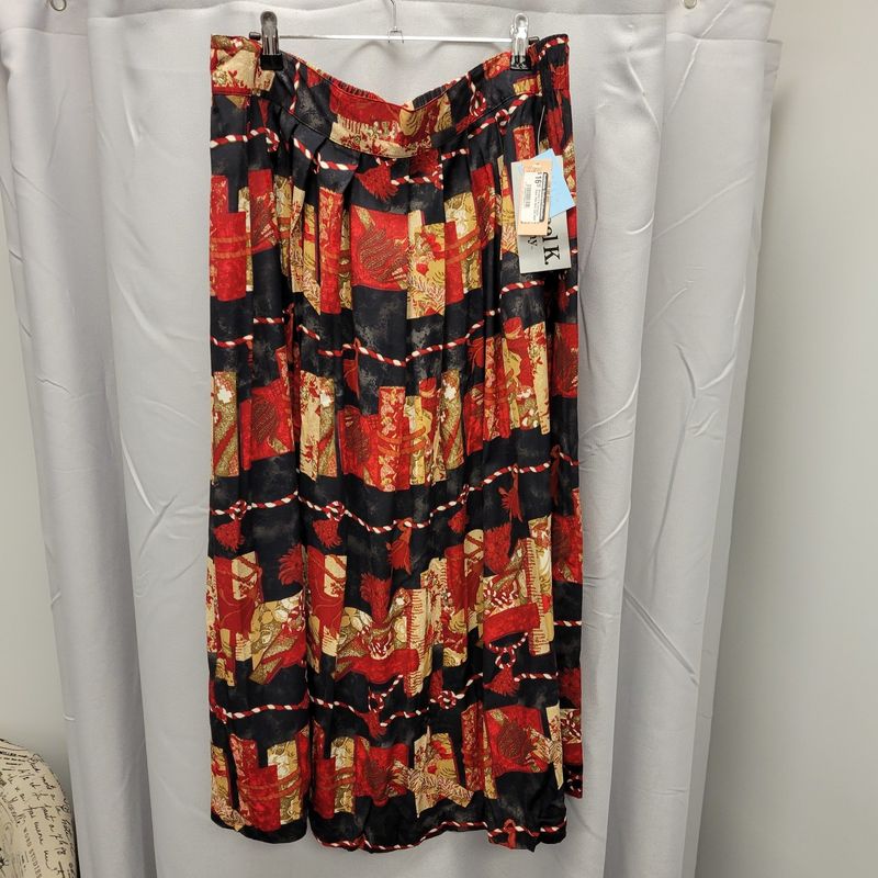 Michael K &amp; Company Plus Size Black /Red/Gold Skirt (3X) NWT
